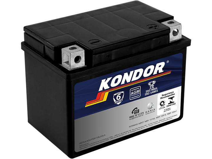 Bateria de Moto KTX4L Kondor 3 Amperes