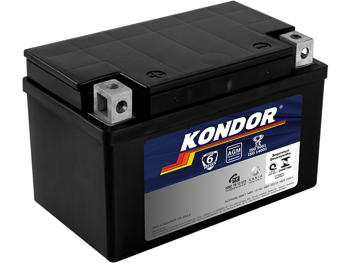 Bateria de Moto KTZ10S Kondor 8.6 Amperes
