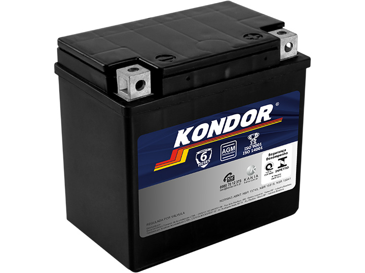 Bateria de Moto KTZ6LS Kondor 6 Amperes
